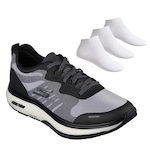 Kit Tênis Skechers Go Walk Workout + 3 Pares de Meias - Masculino PRETO/BRANCO