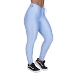 Calça Legging Orbis Fitness Detalhe Detalhe Cadarço Cós Poliamida Brilho Acetinado - Feminina AZUL CLARO