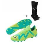 Chuteira de Campo Puma Future Play + Meião Puma - Adulto VERDE/PRETO