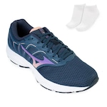 Tênis Mizuno Jet 6 + Par de Meias MZ23 - Feminino AZUL ESC/AZUL