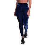 Calça Legging MVB Modas Veludo Molhado Cintura - Feminina AZUL