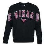 Blusão de Moletom Sem Capuz New Era Chicago Bulls Back To School - Masculino PRETO