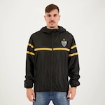 Jaqueta Corta Vento com Capuz do Atlético Mineiro Futfanatics - Masculina PRETO