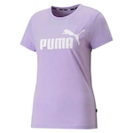 Camiseta Puma Logo Heather - Feminina Lilas