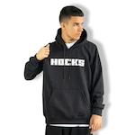 Blusão Moletom com Capuz Hocks Logo Letter - Masculino PRETO