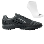 Chuteira Society Umbro Attak - Adulto + Par de Meias PRETO