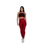 Conjunto Fitness Hoopfit Cós Alto Tecido Canelado Glos Glamour - Feminino VERMELHO