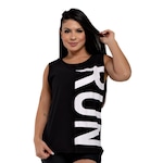 Camiseta Regata Larga Fitness Hoopfit Run - Feminina PRETO