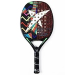 Raquete de Beach Tennis Drop Shot Nilo White BT Fibra Vidro PRETO/BRANCO