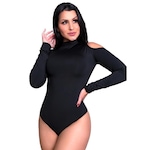 Body Fitness Mvb Modas Manga Longa Gola Alta Ombro - Feminino PRETO