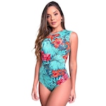 Body Fitness MVB Modas Collant Suplex Estampado - Feminino Azul/Verde