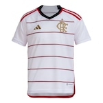 Camisa 2 do CR Flamengo 23/24 adidas - Infantil BRANCO/VERMELHO