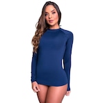 Camisa Térmica MVB Modas Manga Longa Proteção Uv 50+ - Feminina AZUL