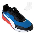 Tênis Puma BMW MMS Speedfusion e Meia PM23-30723 - Masculino AZUL/PRETO