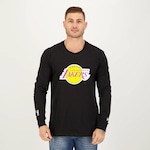 Camiseta New Era Manga Longa NBA Los Angeles Lakers - Masculina PRETO