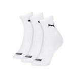 Meia Cano Médio Puma - 3 Pares - Adulto BRANCO/PRETO