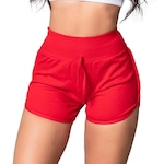 Shorts MVB Modas Cintura Alta Jogger Ribana - Feminino VERMELHO