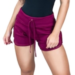 Shorts MVB Modas Cintura Alta Jogger Ribana - Feminino VINHO