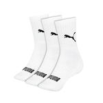 Kit Meia Cano Médio Puma 4795 com 3 Pares - Feminino BRANCO/PRETO