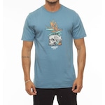 Camiseta Hurley Skull Flower - Masculina AZUL