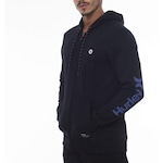 Jaqueta de Moletom com Capuz Hurley Aberto Transfer Only - Masculina PRETO