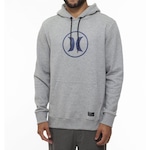 Blusão de Moletom Com Capuz Hurley Canguru Circle Icon Oversize - Masculino CINZA