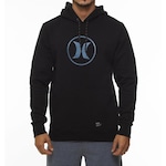 Blusão de Moletom Com Capuz Hurley Canguru Circle Icon Oversize - Masculino PRETO