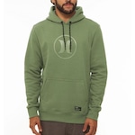 Blusão de Moletom Com Capuz Hurley Canguru Circle Icon - Masculino VERDE ESCURO