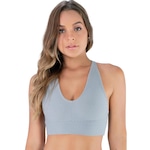 Top Fitness MVB Modas Tecido Bolha - Feminino CINZA