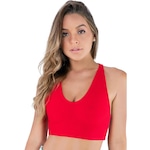 Top Fitness MVB Modas Tecido Bolha - Feminino VERMELHO