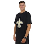 Camiseta Extra Grande New Era New Orleans Saints NFL Black - Masculina PRETO