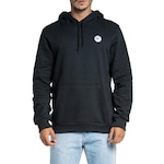 Blusão de Moletom com Capuz Quiksilver Fechado Transfer Round - Masculino PRETO/CINZA