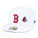 Boné Aba Reta New Era Boston Red Sox 5950 Core - Fechado - Adulto BRANCO