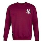 Blusão de Moletom Sem Capuz New Era Felpado Gola New York Yankees Modern - Masculino VERMELHO