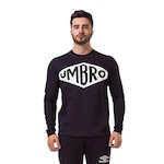 Blusão de Moletom sem Capuz Umbro Heritage - Masculino PRETO/BRANCO