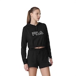 Bluão de com Capuz Fila Comfort Easy - Feminino PRETO/BRANCO