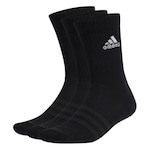 Kit de Meias Cano Alto adidas Cushioned Crew - 3 Pares - Adulto PRETO