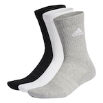 Kit de Meias Cano Alto adidas Cushioned Crew - 3 Pares - Adulto BRANCO/AZUL CLA