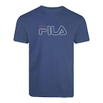 Camiseta Fila Letter Outline - Masculina AZUL CLARO