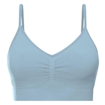 Top Fitness She Triângulo Microfibra Textura Conforto - Feminino AZUL CLARO