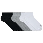 Kit Meias Sapatilha Mash Algodão Esportiva - 10 Pares - Adulto PRETO/BRANCO/CINZA