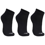 Kit Meias Cano Baixo Mizuno Cronos - 3 Pares - Adulto PRETO