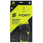 Joelheira Fort Neoprene Ajustável com Orificio e Reforço Patelar - Adulto PRETO