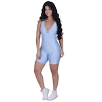 Macaquinho Fitness Orbis Curto Textura Mini Canelado Brilho com Bojo Modelador - Feminino AZUL CLARO