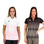 Kit de Camisas Polo Kappa Eloise - 2 Unidades - Feminina BRANCO/PRETO