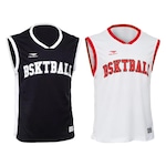 Kit Camisetas Regata Penalty Basquete 3x3 Pro - 2 unidades - Masculina PRETO/BRANCO