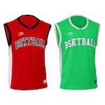 Kit Camisetas Regata Penalty Basquete 3x3 Pro - 2 unidades - Masculina VERMELHO/VERDE