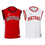 Kit Camisetas Regata Penalty Basquete 3x3 Pro - 2 unidades - Masculina VERMELHO/BRANCO