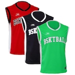 Kit Camisetas Regata Penalty Basquete x Pro - 3 unidades - Masculina VERMELHO/VERDE