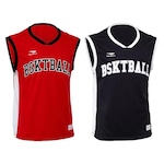 Kit Camisetas Regata Penalty Basquete 3x3 Pro - 2 unidades - Masculina Vermelho/Preto